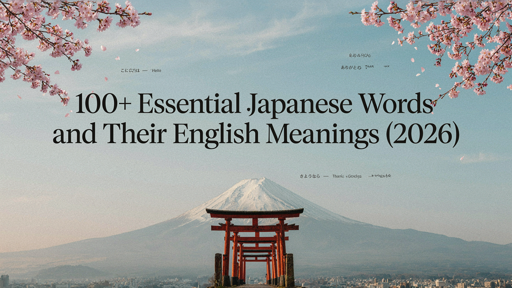 100+ Essential Japanese Words and Their English Meanings(2026)