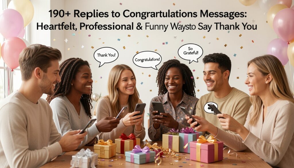 190+ Replies to Congratulations Messages: Heartfelt, Professional & Funny Ways to Say Thank You