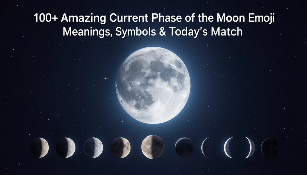 100+ Amazing Current Phase of the Moon Emoji Meanings, Symbols & Today's Match