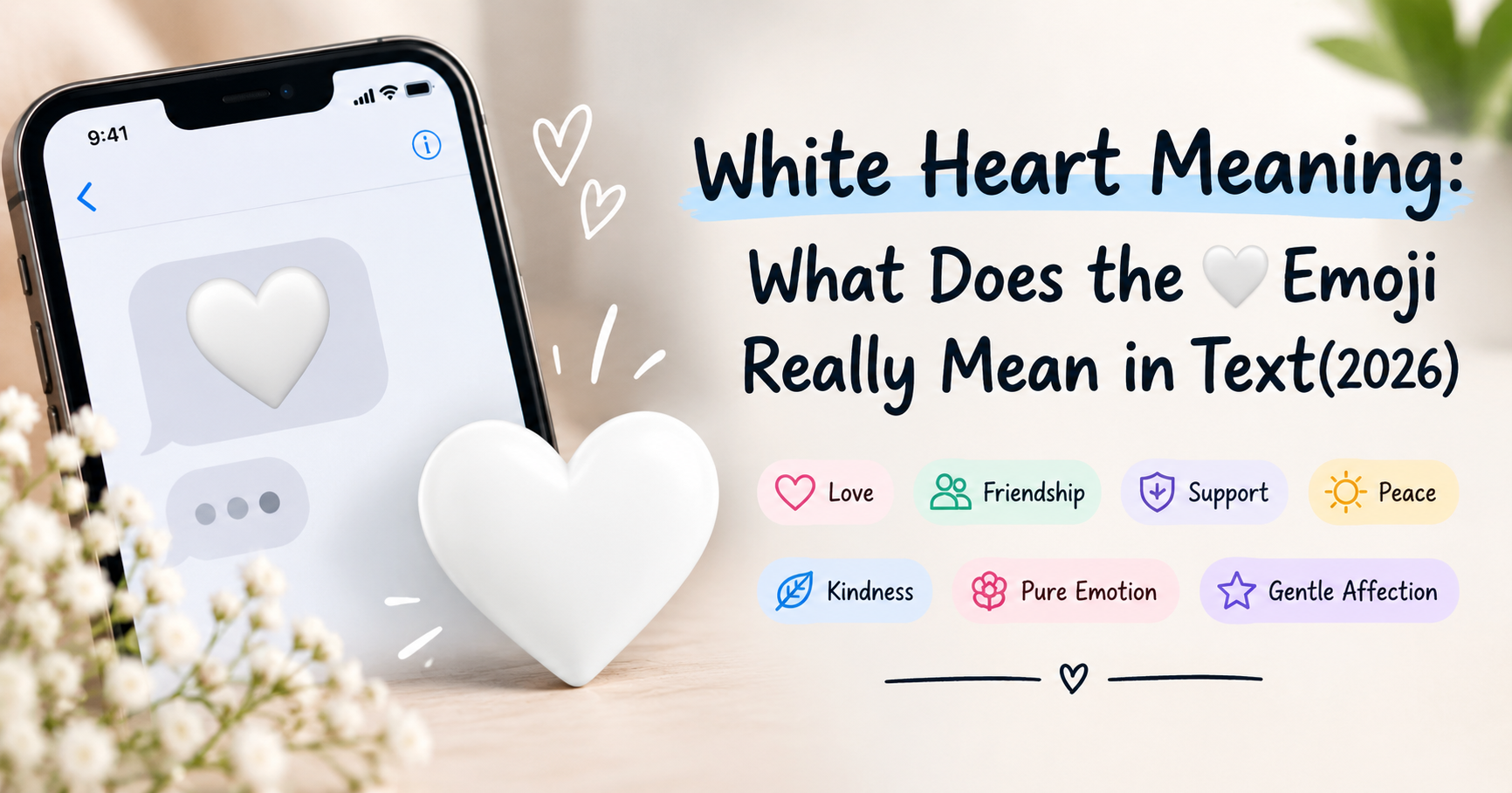White Heart Meaning: What Does the 🤍 Emoji Really Mean in Text(2026)