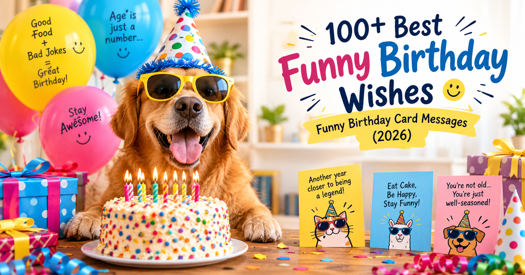 100+ Best Funny Birthday Wishes | Funny Birthday Card Messages (2026)