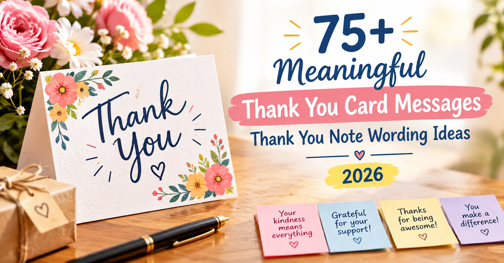 75+ Meaningful Thank You Card Messages Thank You Note Wording Ideas 2026
