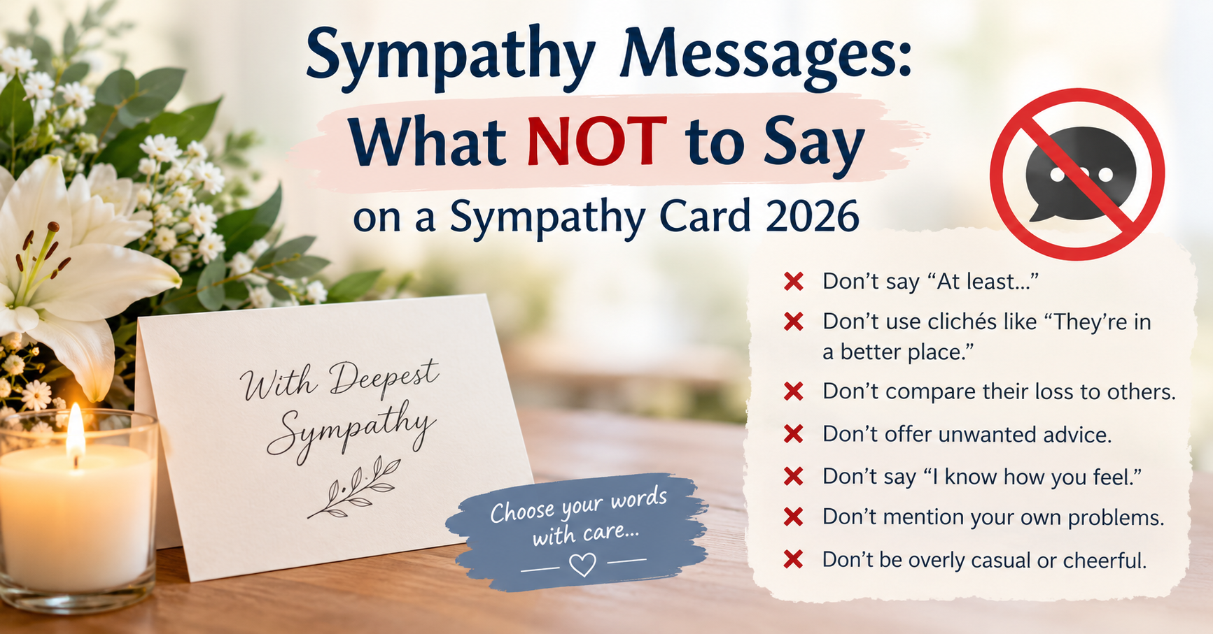 Sympathy Messages: What NOT to Say on a Sympathy Card 2026