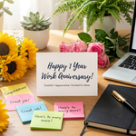 100+ One Year Work Anniversary Messages: Heartfelt, Professional & Funny Wishes (2026)